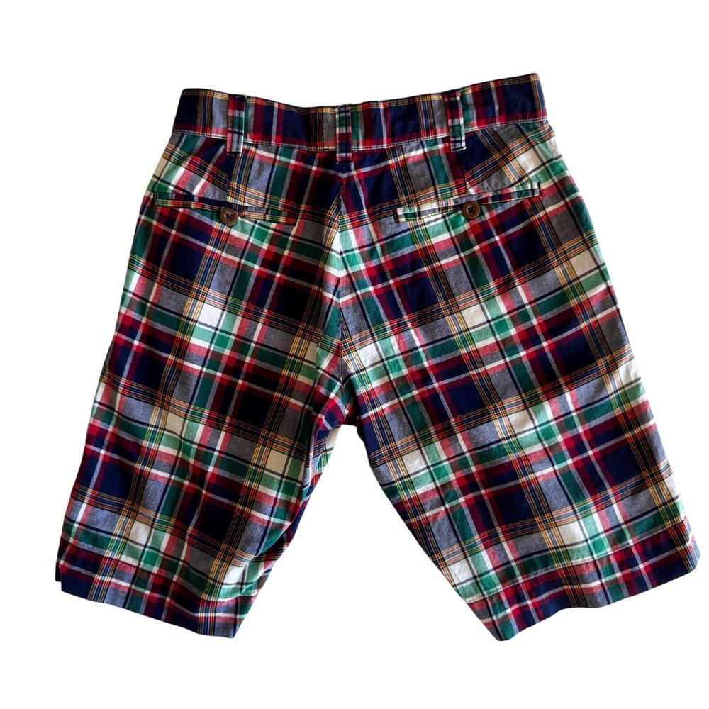 Polo Ralph Lauren Boys 8 Madras Plaid Cotton Shorts Navy Red Green Preppy Summer - Picture 3 of 12